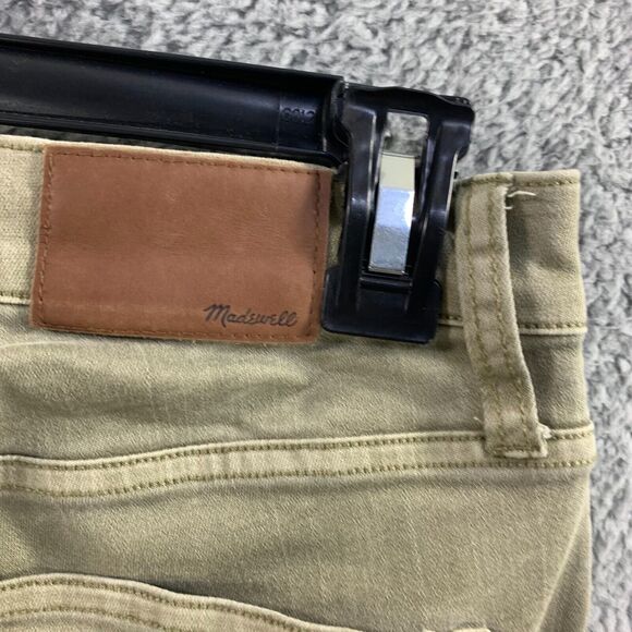 Madewell Skinny Jeans Womens 26 Green Stretch Pockets Zipper 9" High Rise Denim - Picture 5 of 15